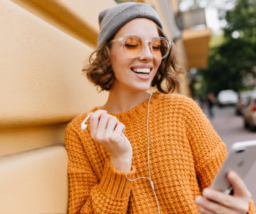 a girl with a phone